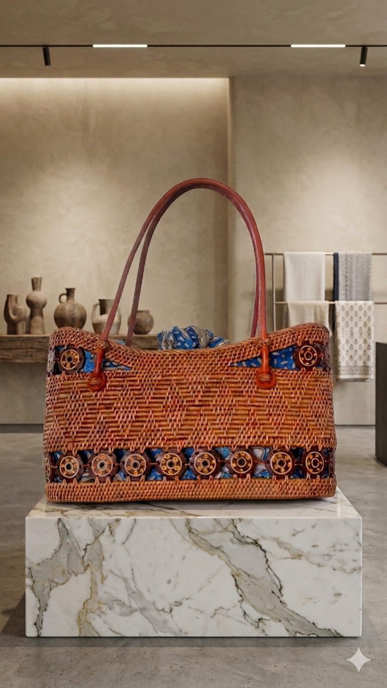 Rattan Tote Bag - "Bali Collection"
