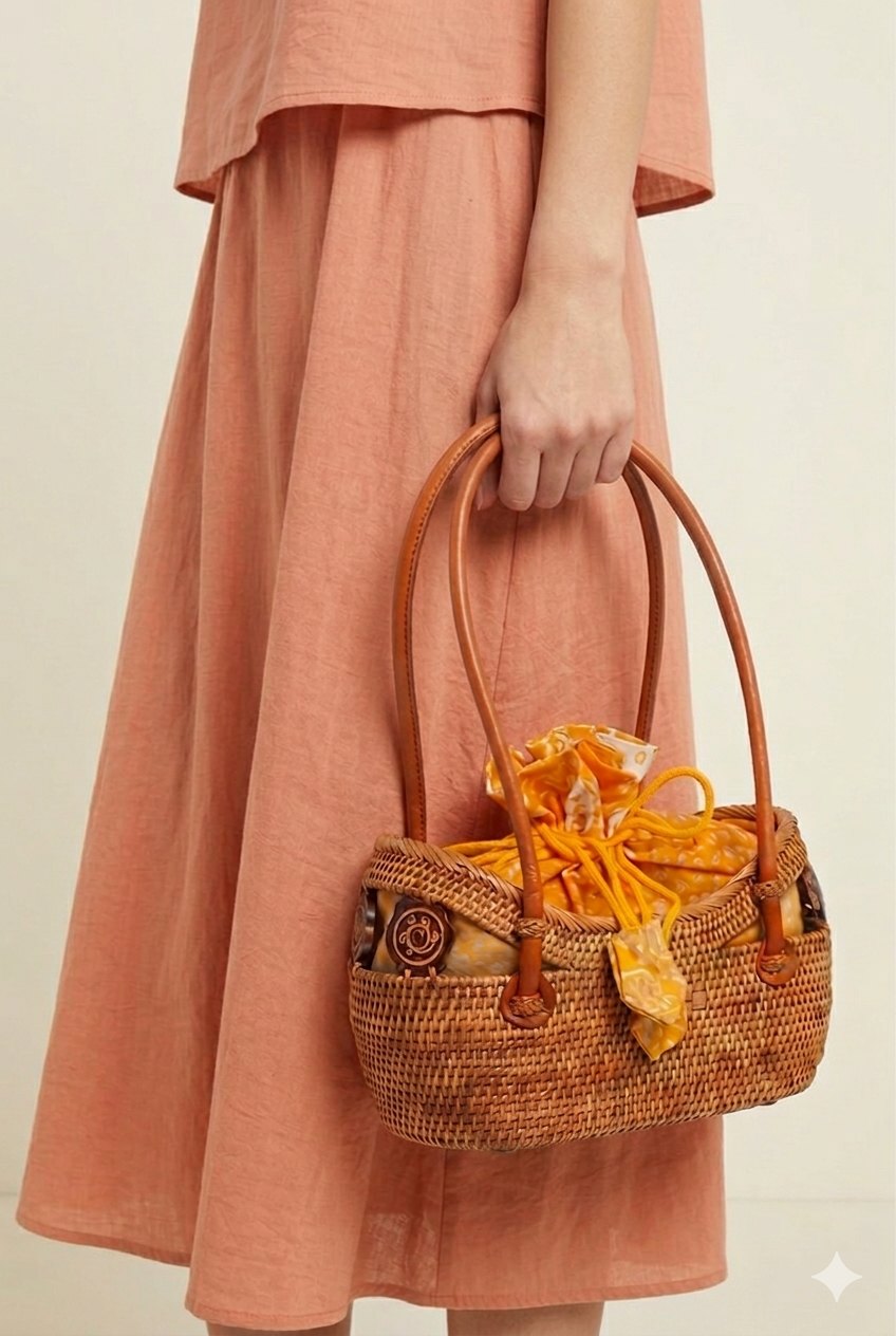 Small Rattan Handbag - "Bali Collection"